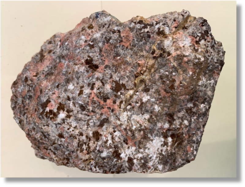 Carbonatite sample containing rare earth elements. A piece of carbonatite from Mountain Pass, California.