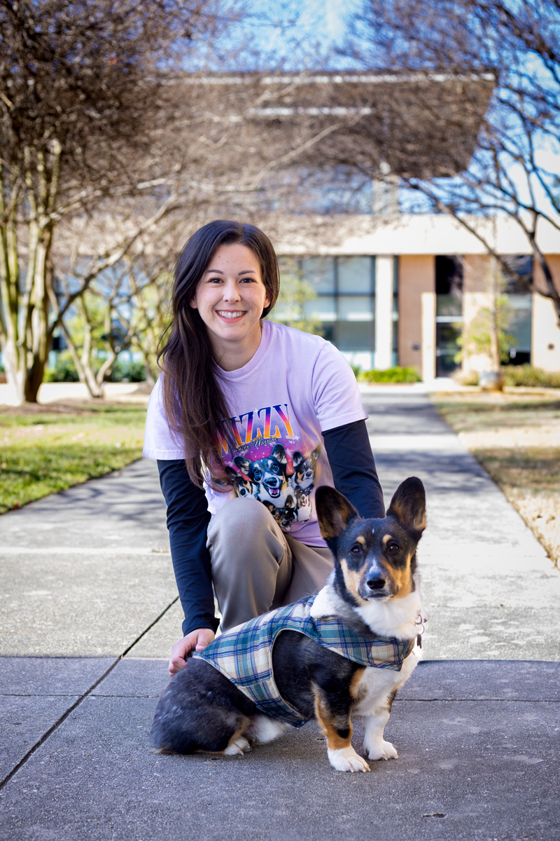 Shania and Wizard outside of LSU Vet Med